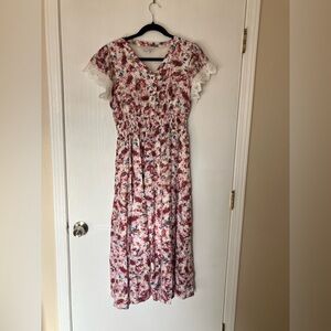 Baltic Born Floral Maxi Dress with Lace Sleeves